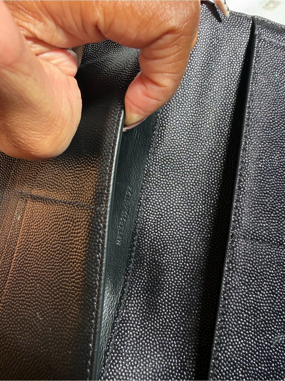 Saint Laurent Black Grain Uptown Leather Clutch with Gold YSL Emblem - Picture 7 of 9